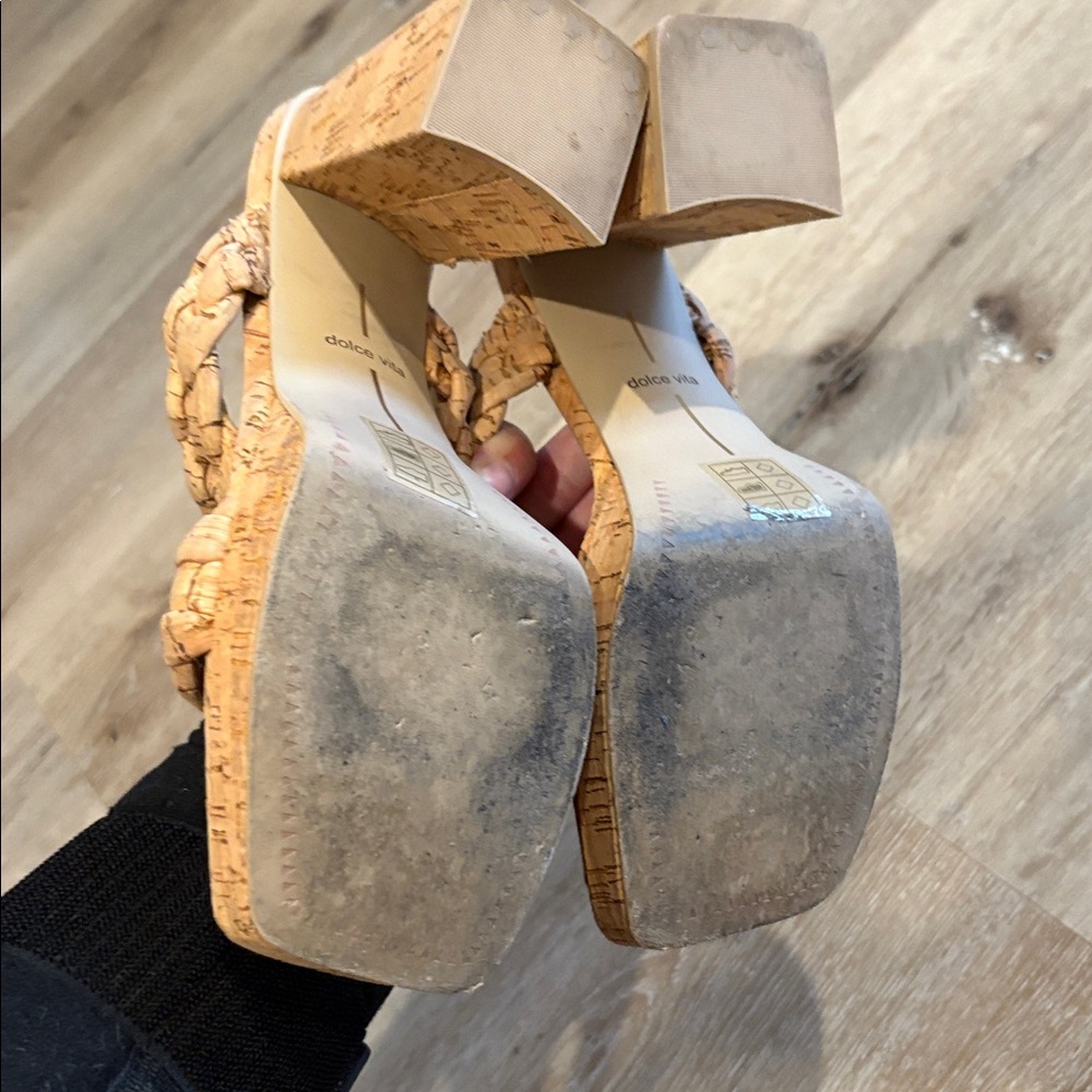 ❌SOLD❌EUC [Dolce Vita] Ashby Cork Braided Slip-On Heel Sandals Women’s 7.5 - Picture 10 of 10